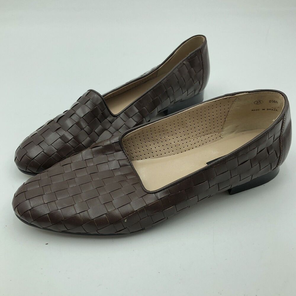 Unisa Brown Basket Weave Slipon Loafer Flats 8.5